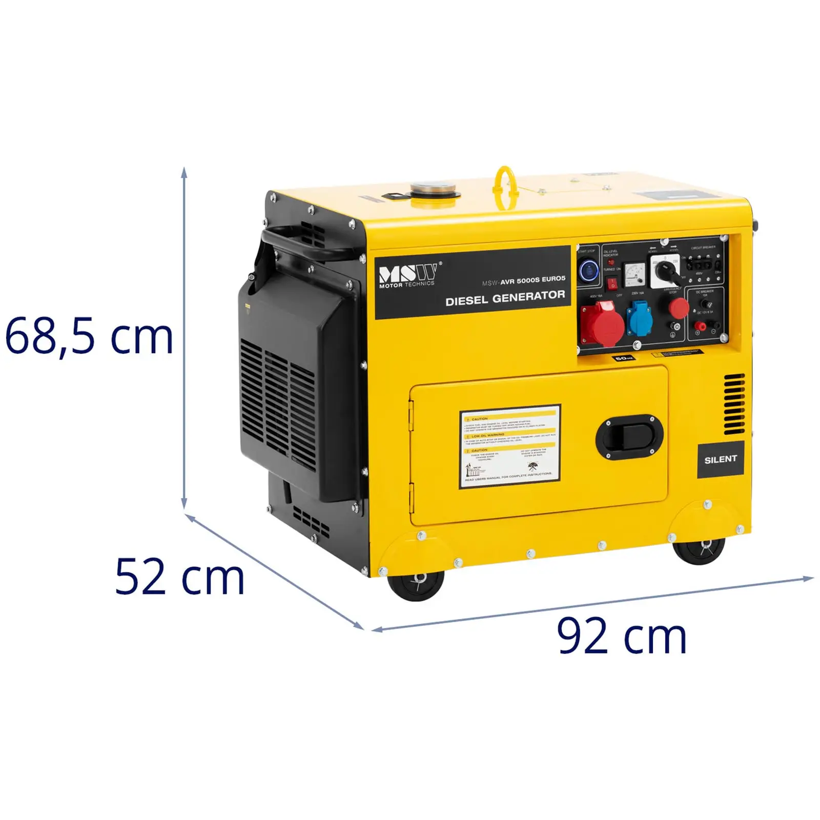 Notstromaggregat Diesel - 4250 / 5000 W - 16 L - 240/400 V - mobil - AVR - Euro 5