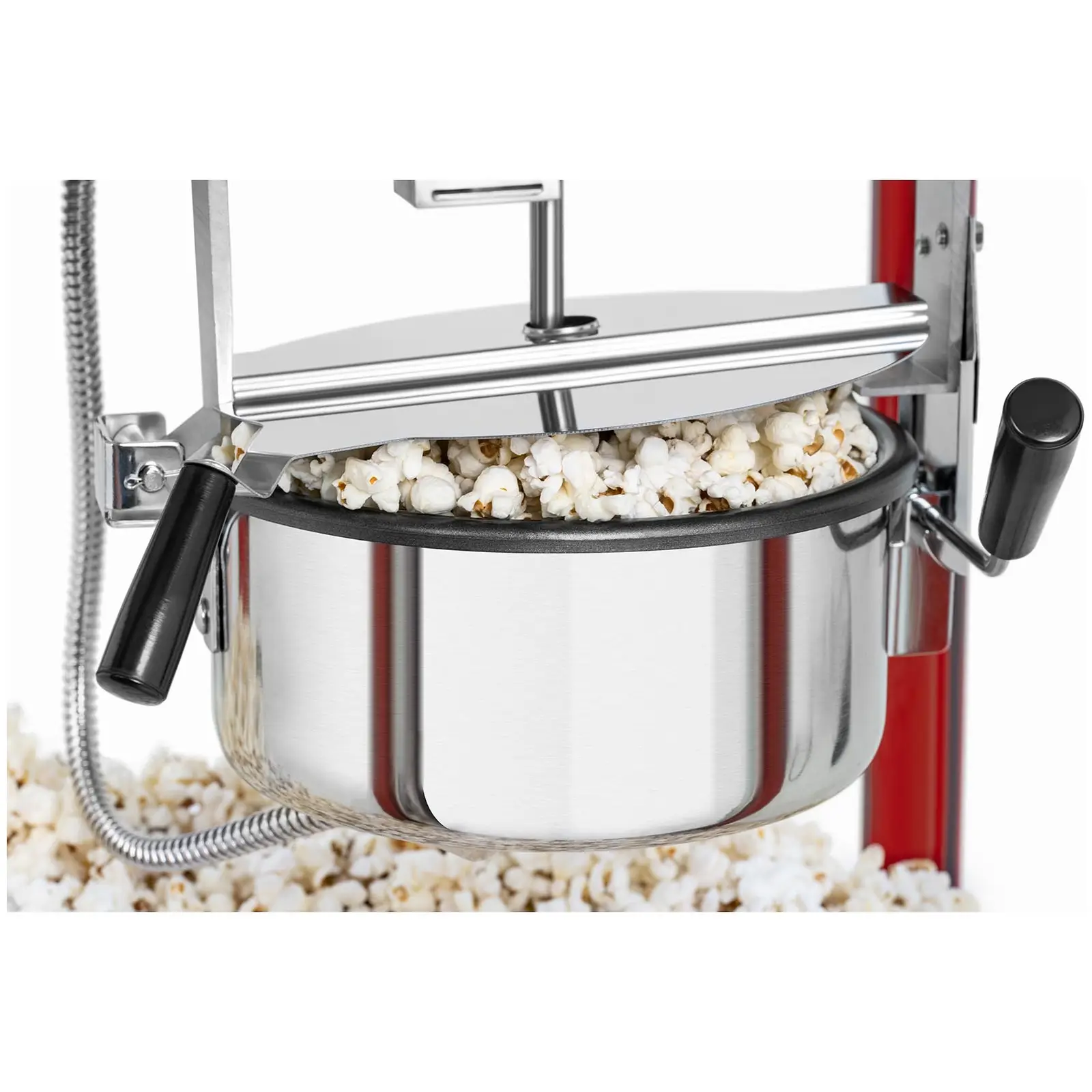 Kleine Popcornmaschine - 1600W Leistung, Edelstahl, gehärtetes Glas und Teflonmaterial