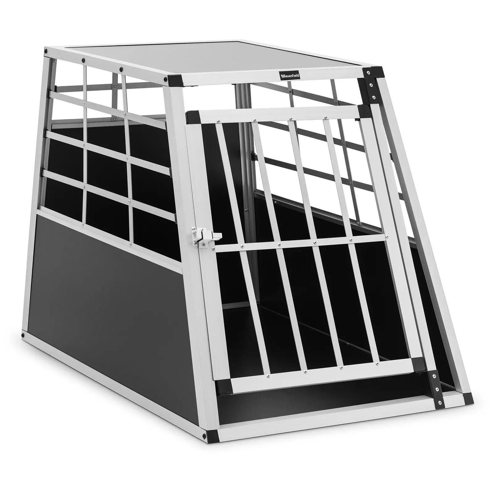 Hundetransportbox - Aluminium - Trapezform - 91 x 65 x 70 cm
