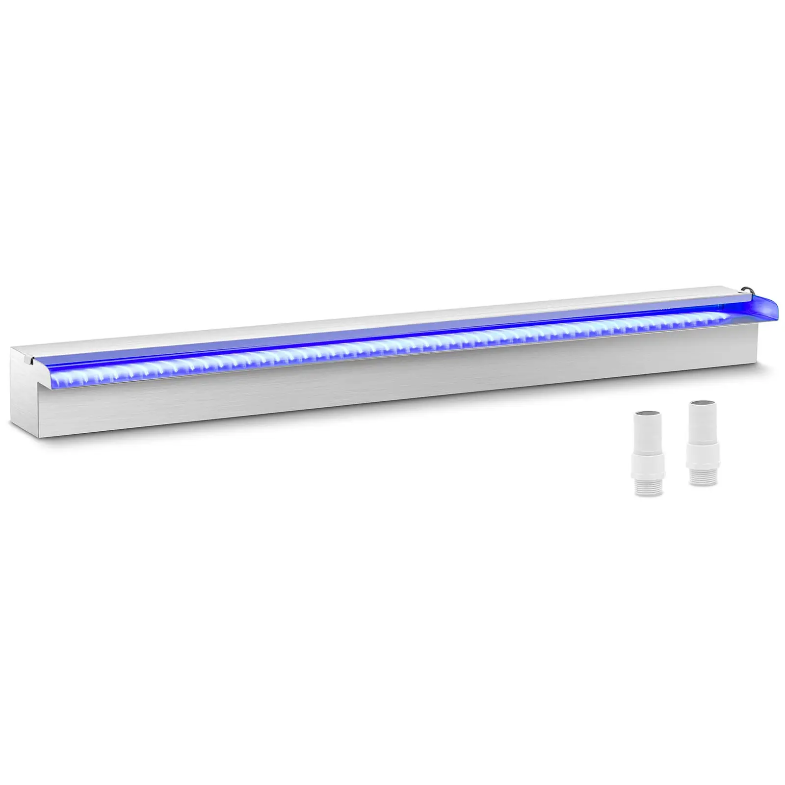 Schwalldusche - 90 cm - LED-Beleuchtung - Blau / Weiß - offener Wasserauslauf