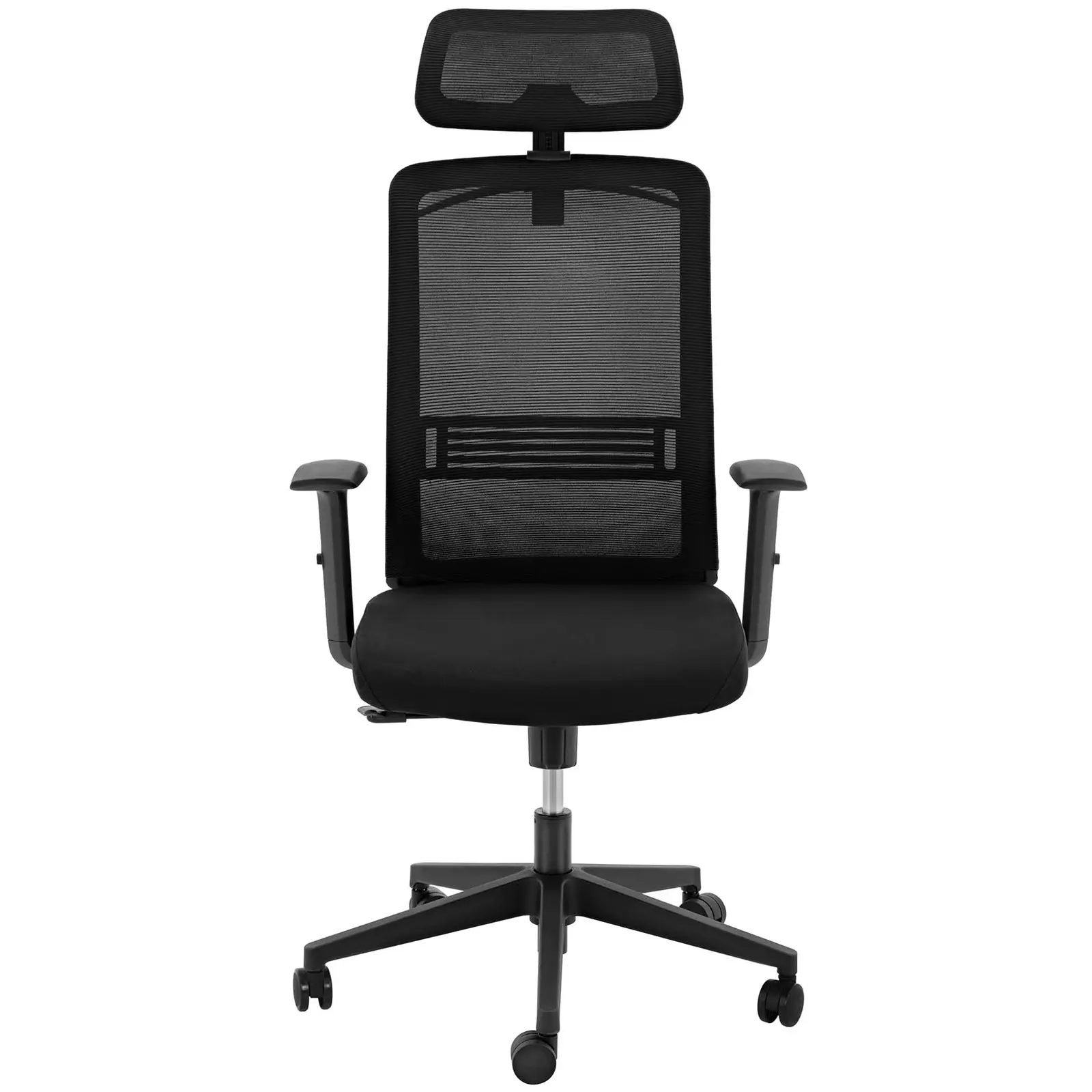 Bürostuhl - Netzrücken - Kopfstütze - 50 x 61 cm Sitz - bis 150 kg - schwarz