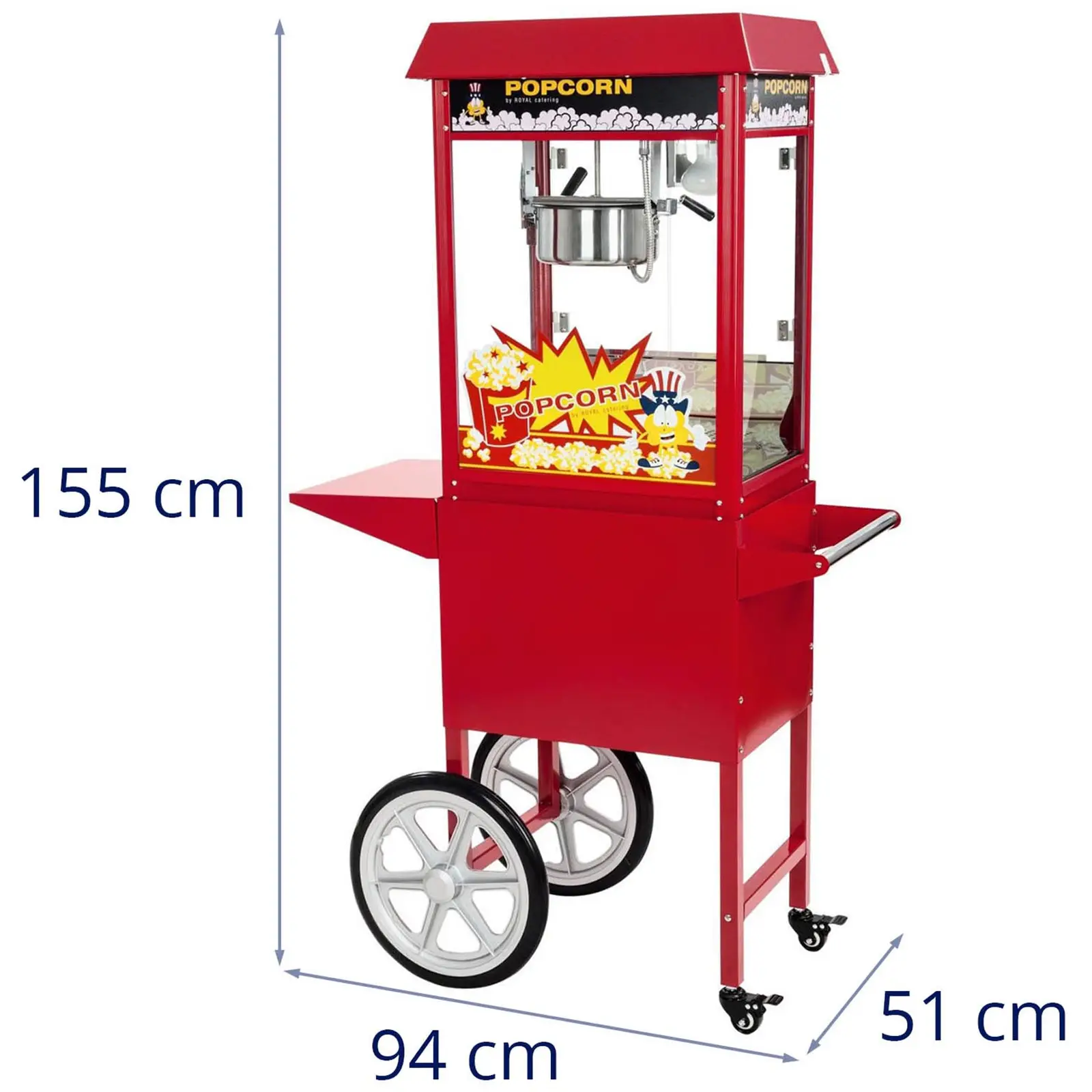 Popcornmaschine mit Wagen - rot