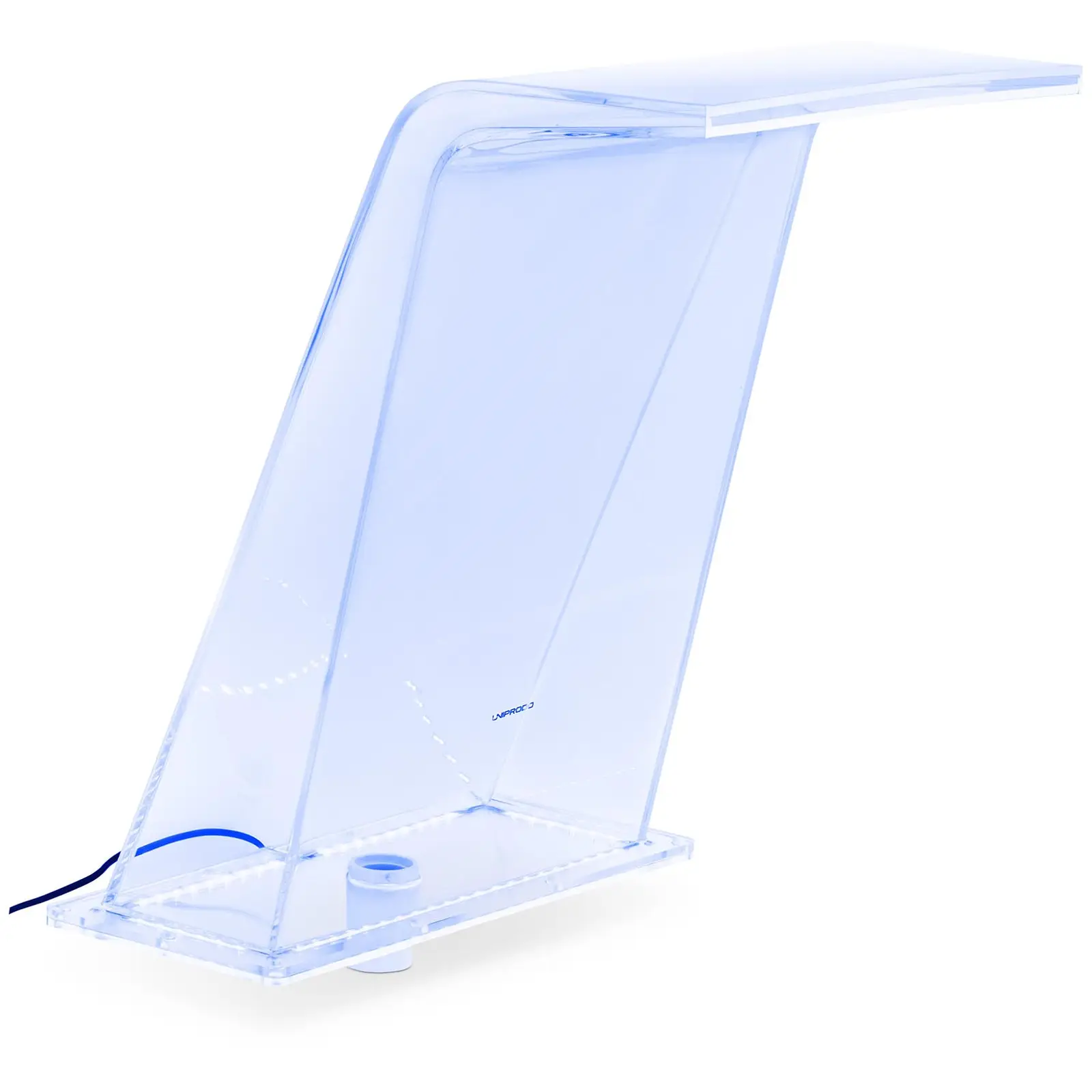 Schwalldusche - 45 cm - LED-Beleuchtung - Blau / Weiß - 395 mm Wasserauslauf