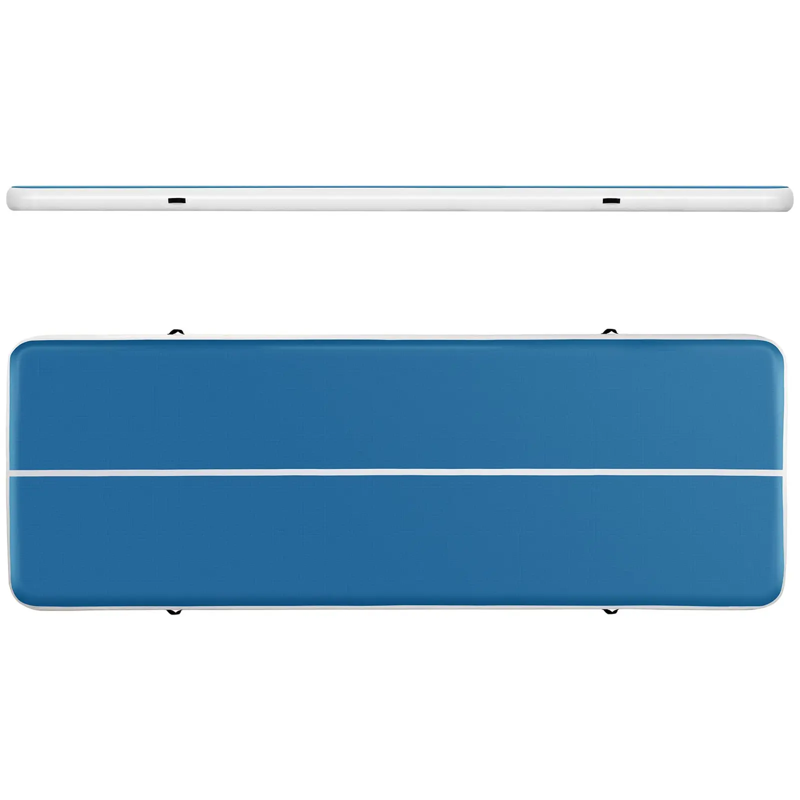 Aufblasbare Turnmatte - 600 x 200 x 20 cm - 400 kg - blau/weiß
