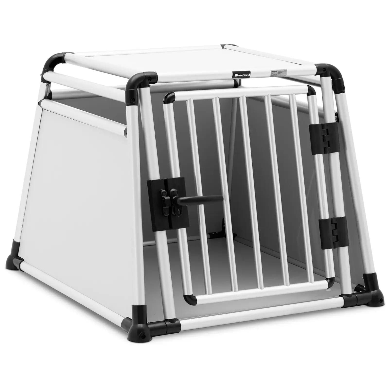 B-Ware Hundetransportbox - Aluminium - Trapezform - 82 x 75 x 64 cm